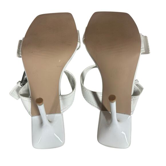 Steve Madden Joyous Y2K White Double Buckle High Heel Stiletto Sandals Size 7.5 - Picture 14 of 14